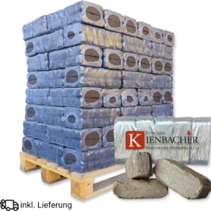 960 kg Torf Briketts !SONDERAKTION! Torfkohle Naturkohle -Kohle aus hochreinem Torf - 96 x 10 kg Torfbrikett auf Palette - Energie Kienbacher